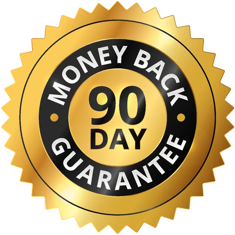 90-day money-back guarantee seal
